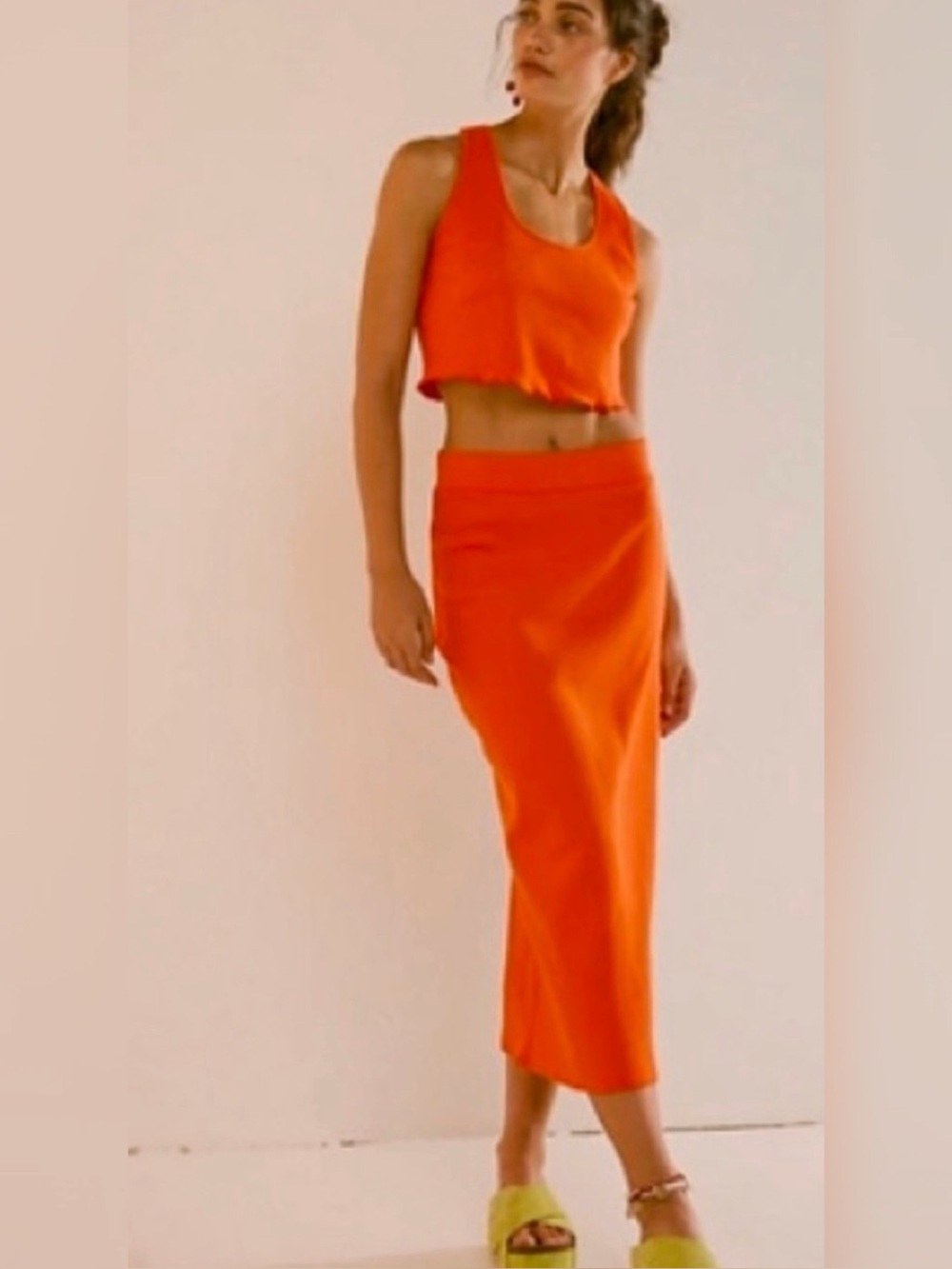 Free People Beach Maxine Ribbed Skirt Set - L